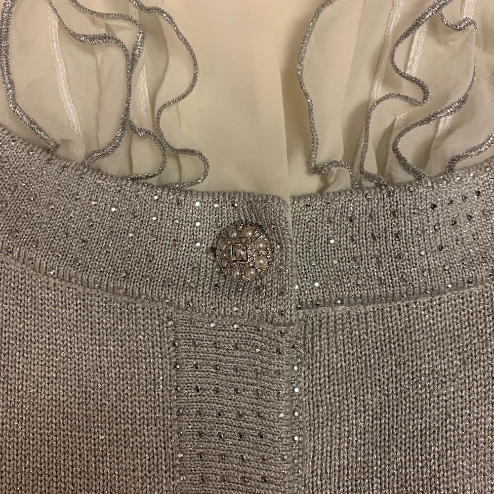 ST. JOHN SWEATER EVENING SILVER WHITE 6
